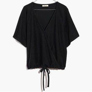 Drapey Ottoman Jacquard Wrap Top